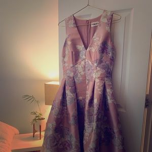 Floral print evening gown